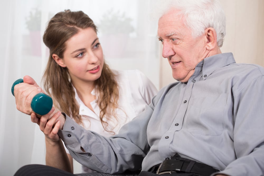 Elder man returning to good state of health